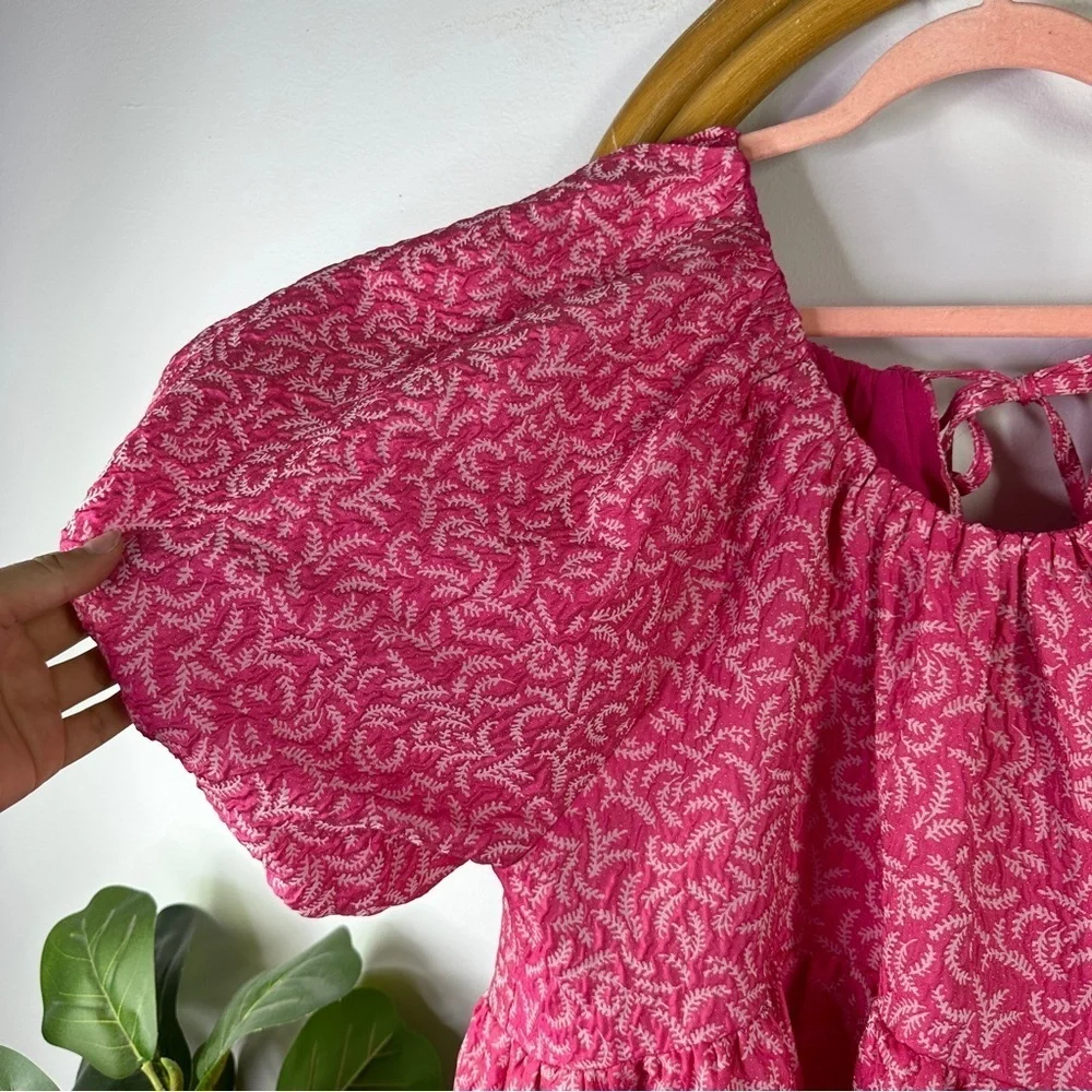 NWT Tuckernuck Hyacinth House Textured Pink Belinda Mini Dress sz L
